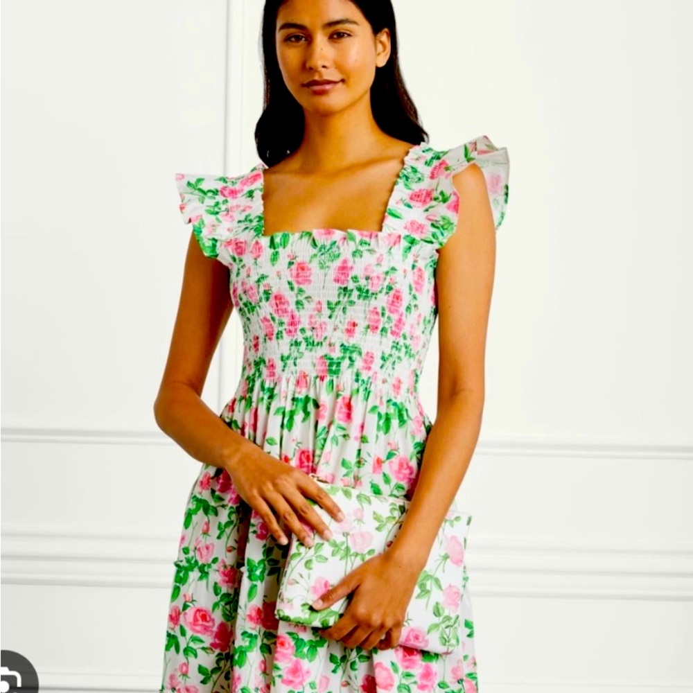 Floral Pink and Green Dress